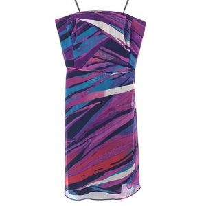 🌿 Banana Republic Purple Blue Strapless Dress